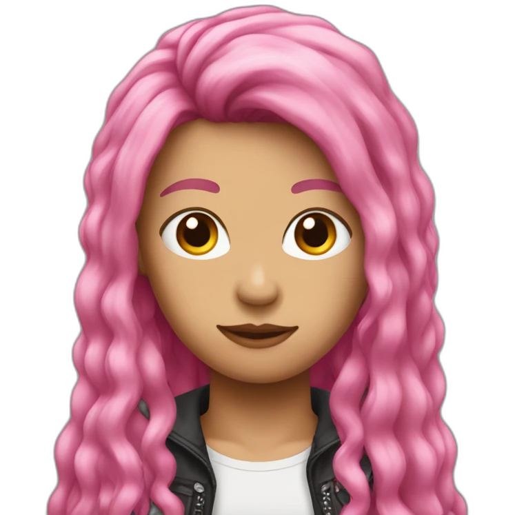 pink-punk-brun-long-hair emoji