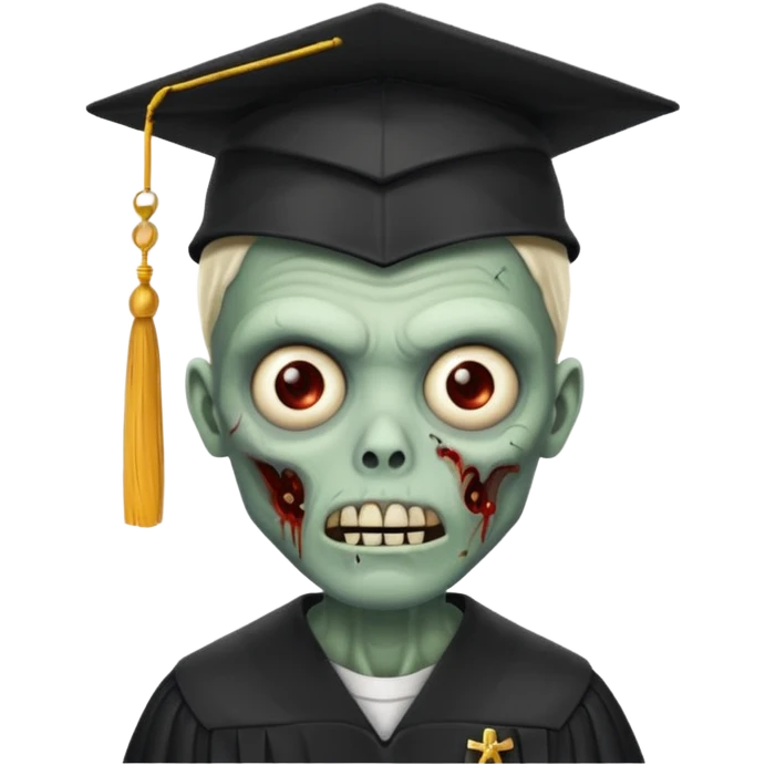 graduating cap zombie emoji