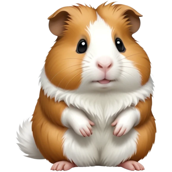 cinematic-[guinea pig]-realistic-full-body-sitting-emoji,-tiny-paws-tucked-close,-head-tilted-dramatically,-fluffy-[solid white]-fur,-simplified-yet-realistic-focused-features,-highly-detailed,-glowing-with-an-almost-sarcastic-glow emoji