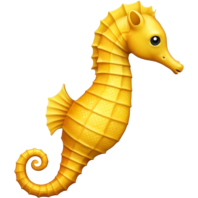 Left Facing Yellow Seahorse  emoji