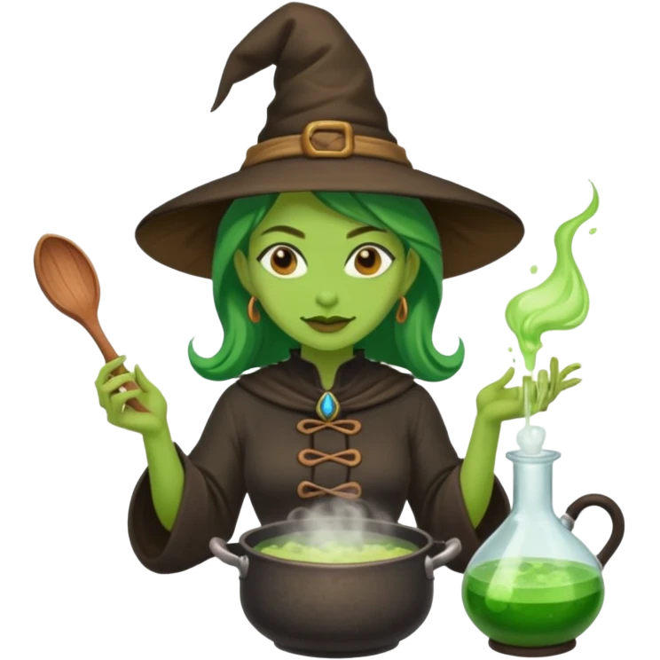 green witch cooking potion emoji