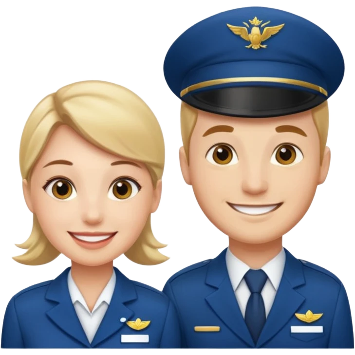 female flight attendant working with her male colleague emoji