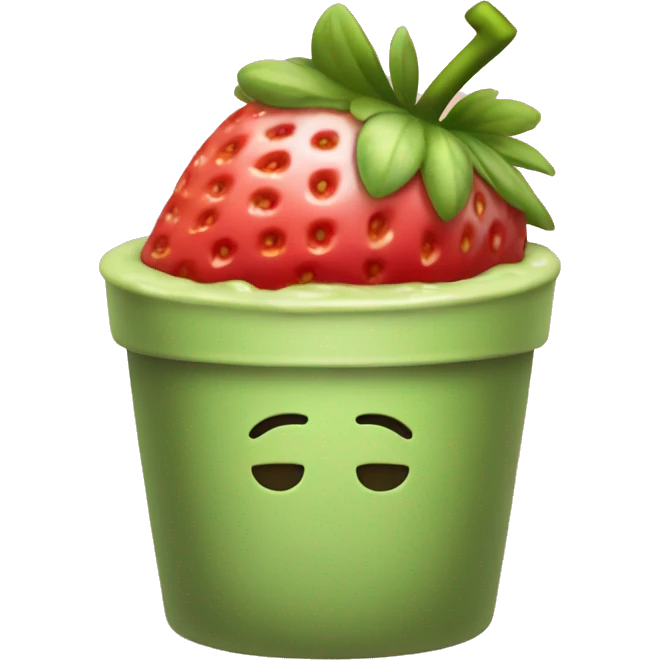Strawberry matcha  emoji
