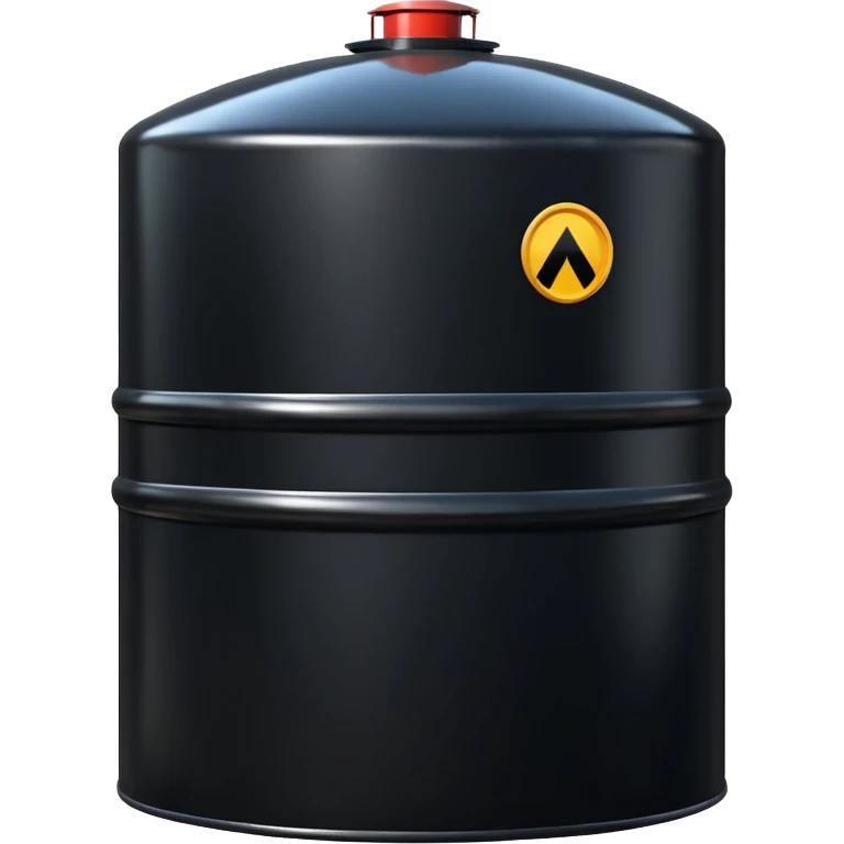 generate a beautiful big black oil storage tank. realistic and cinematic. glossy. 4 different options emoji
