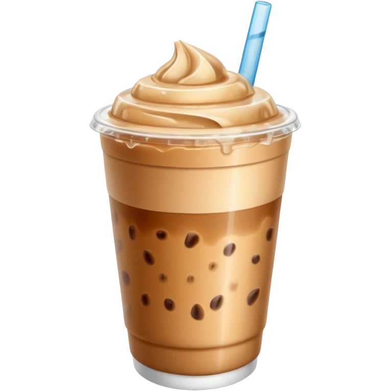 Iced latte without cream and in a plastic cup  emoji