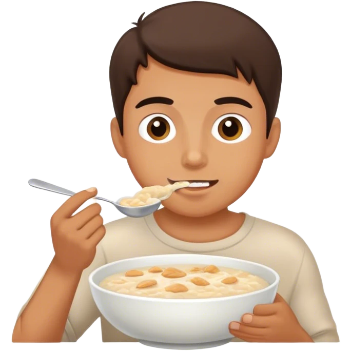 Man eating porridge  emoji