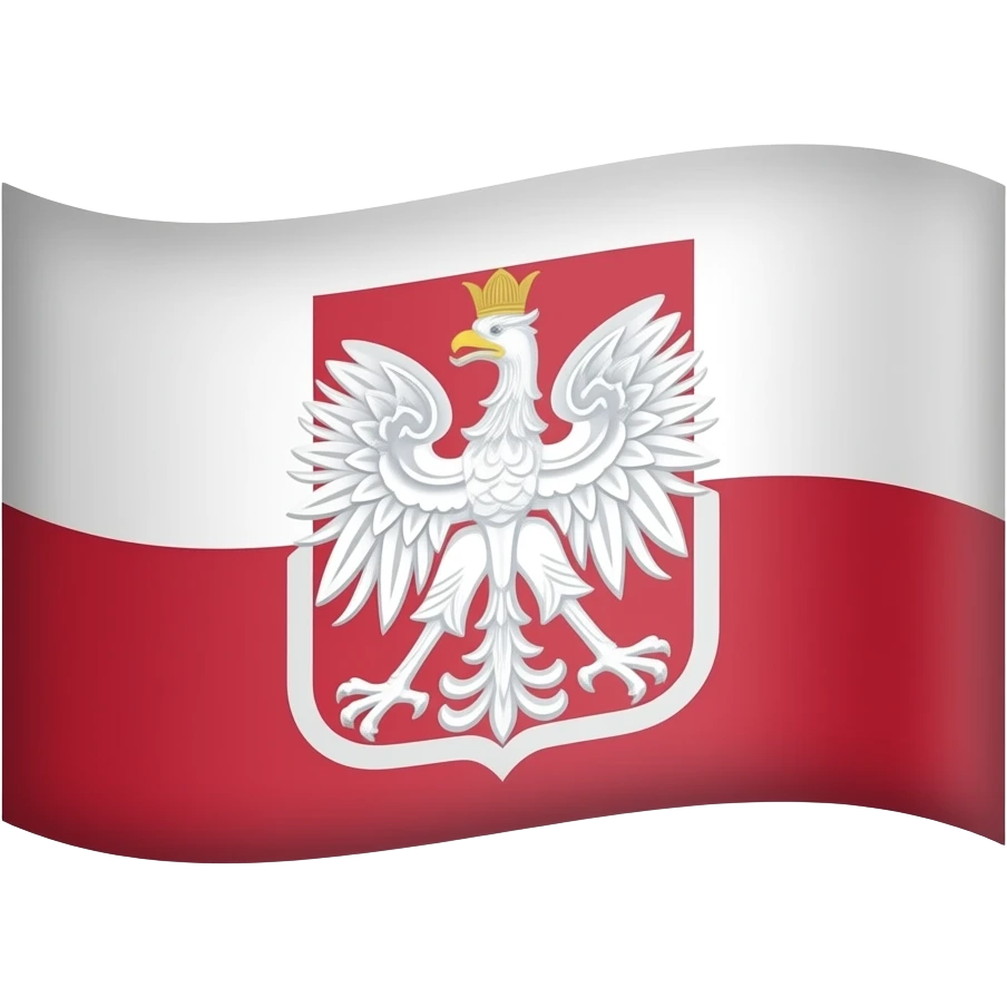 white polish eagle on polish flag emoji