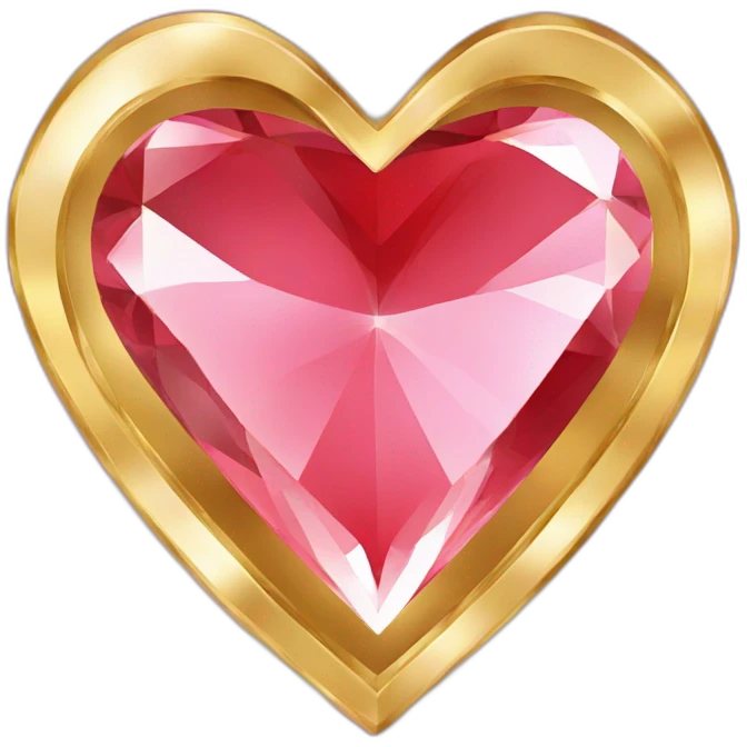 Red heart diamond with gold border emoji
