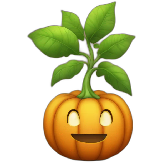 seedling in a pumpkin costume emoji