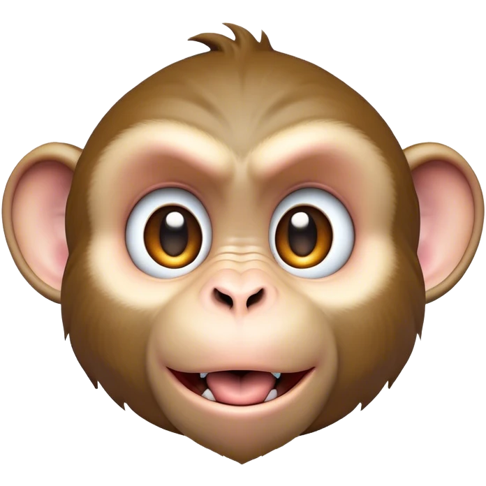 Cinematic Comical Macaque Portrait Emoji, Head tilted dramatically with an exaggeratedly shocked expression, featuring a dynamic, animated face with wide, comically expressive eyes full of humorous disbelief, Simplified yet hilariously expressive features, highly detailed, glowing with a slightly sassy glow, high shine, dramatic yet playful, stylized with an air of quirky primate attitude, soft glowing outline, capturing the essence of a meme-worthy macaque that looks ready to side-eye its way into viral fame! emoji