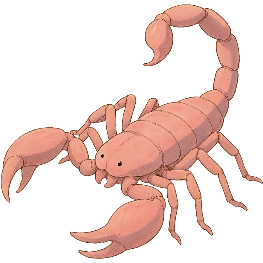 pink scorpion in ghibli style emoji