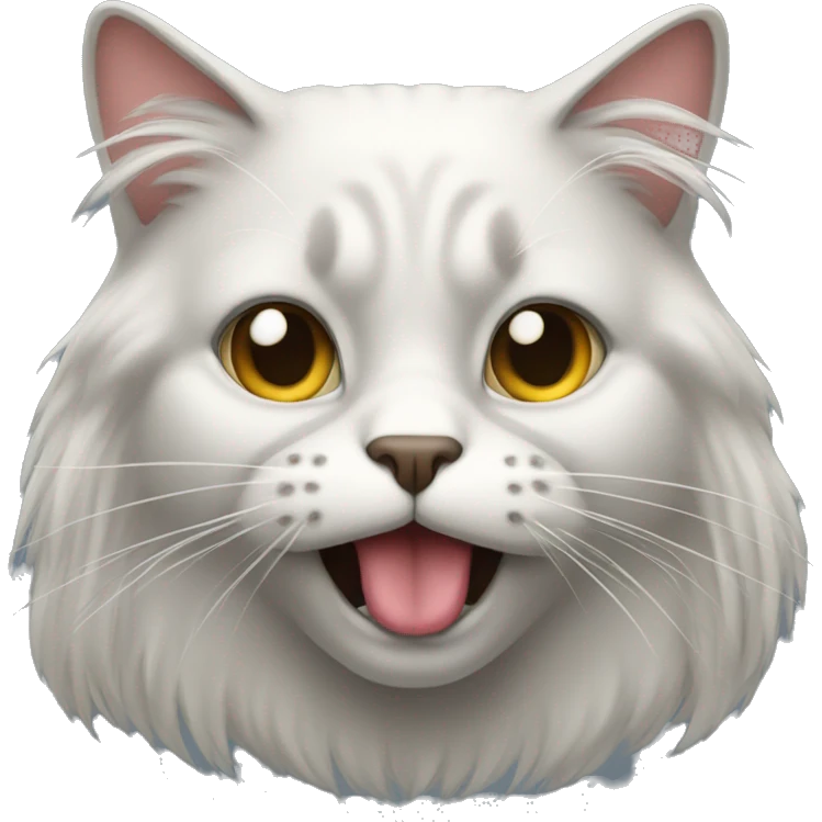 a cat with pumped lips and long hair emoji