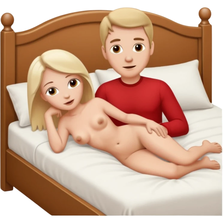 White Man and white woman having sex naked doggy style sex position emoji