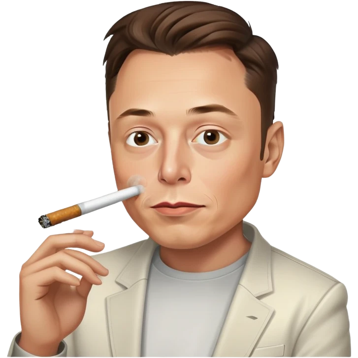 Elon Musk smoking a blunt emoji