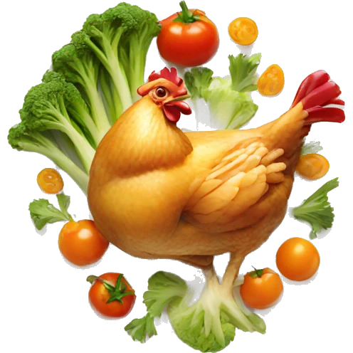 chicken and vegetables on plate emoji