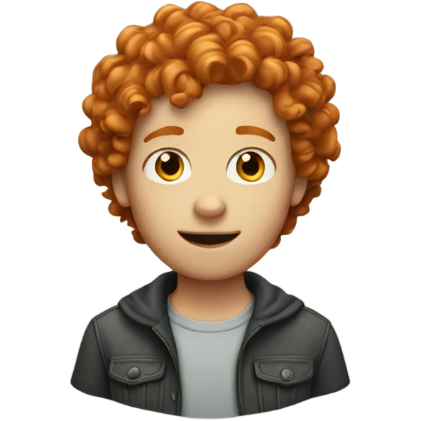 Ginger boy with curly hair emoji