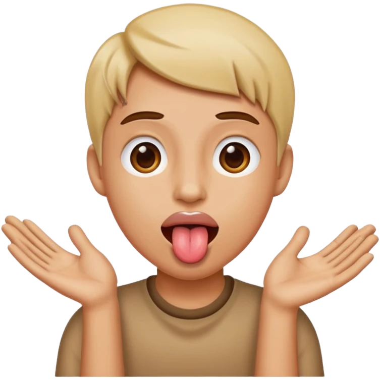 Tongue out with hands to the side emoji