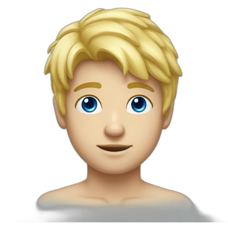 Garçon blond yeux bleu style héroïquefantaisy emoji