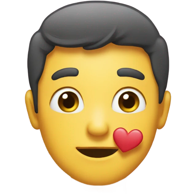 An emoji in love blushing emoji