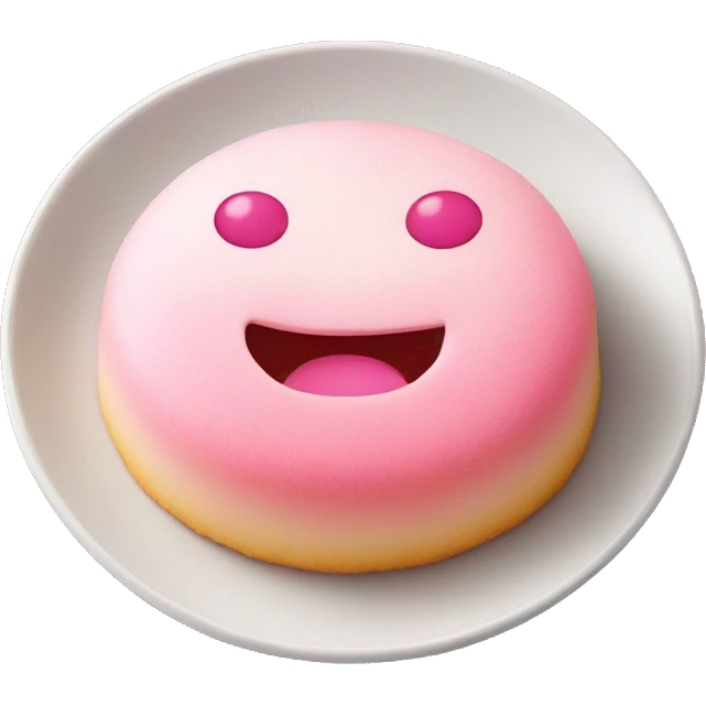 pink mochi cake on a plate emoji