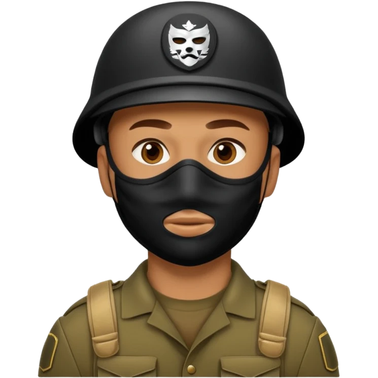 man soldier wearing mask emoji