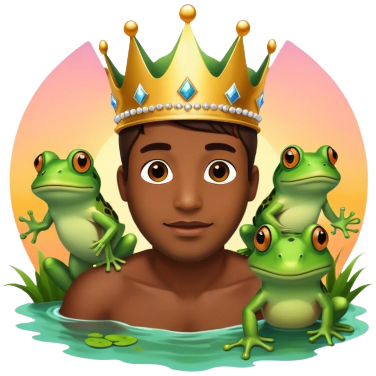 Sunset king of the leaping frogs emoji