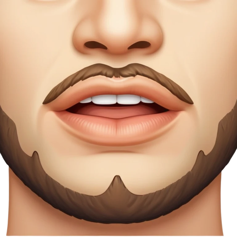 man's lips with short beard, close-up of mouth area between nose and neck emoji