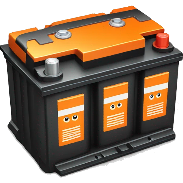 car battery with orange top emoji