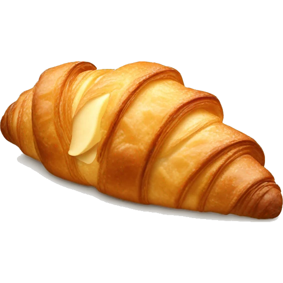Croissant with sliced almonds on top emoji