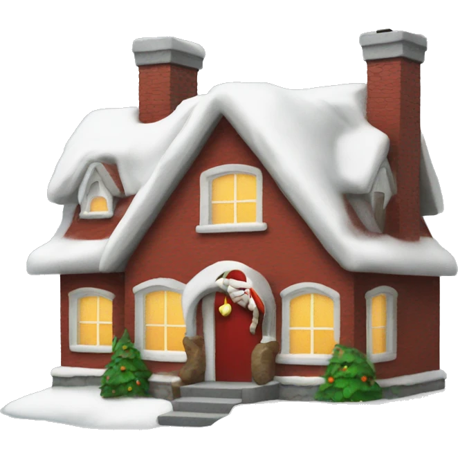 House with santa emoji