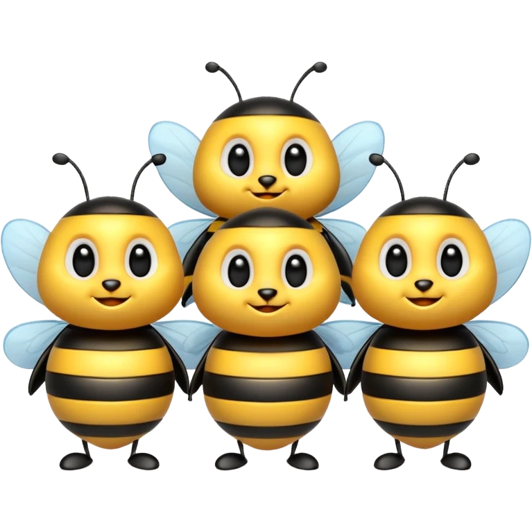Five 3d bumblebees saying Good morning emoji
