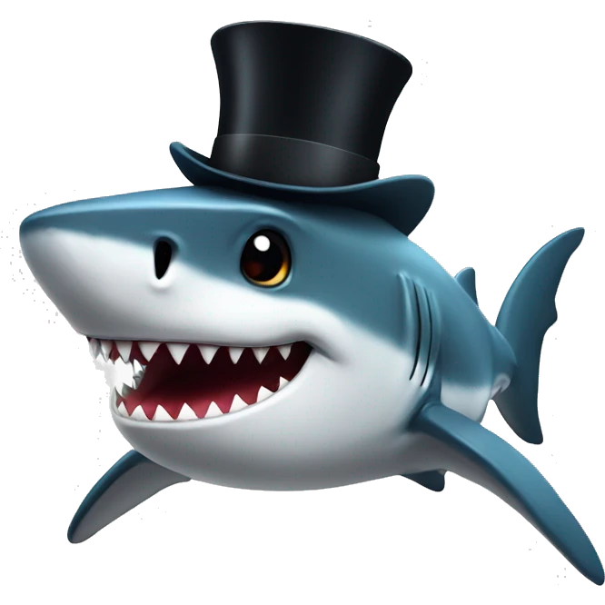 shark with top hat  emoji