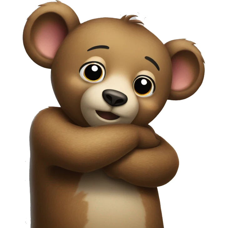 Bear hugs a mouse  emoji