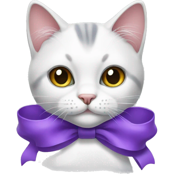 cat with purple bow emoji