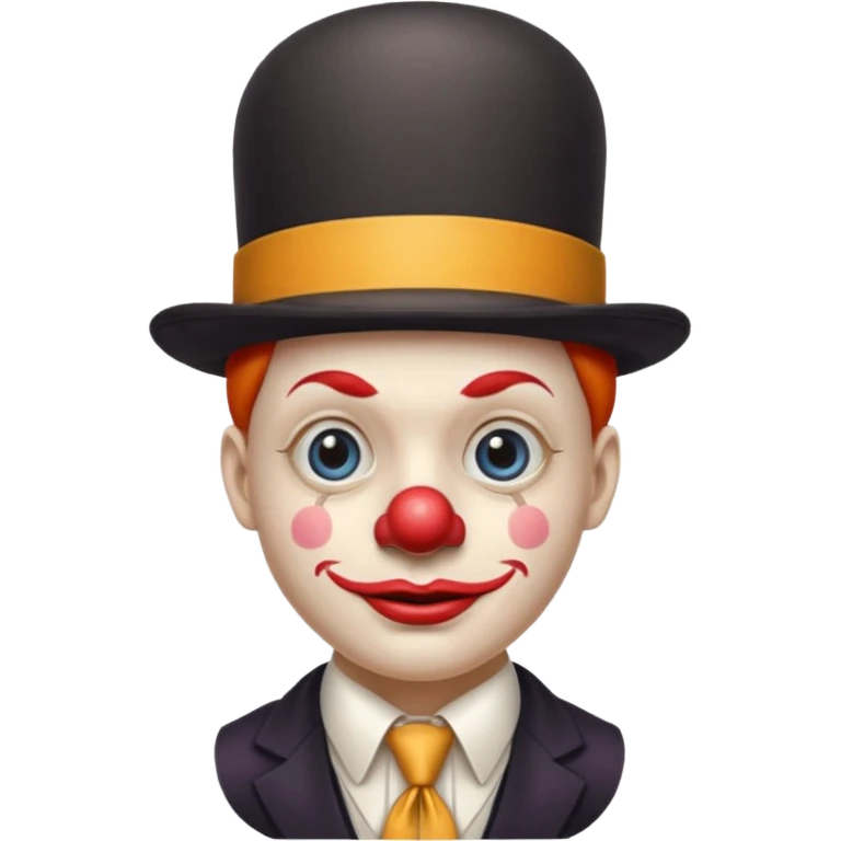 Clown in bowler hat & long tie emoji