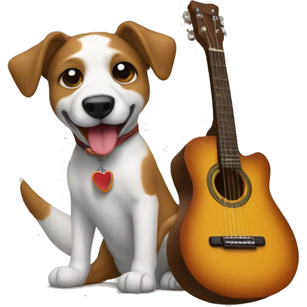 Perro guitarrista emoji
