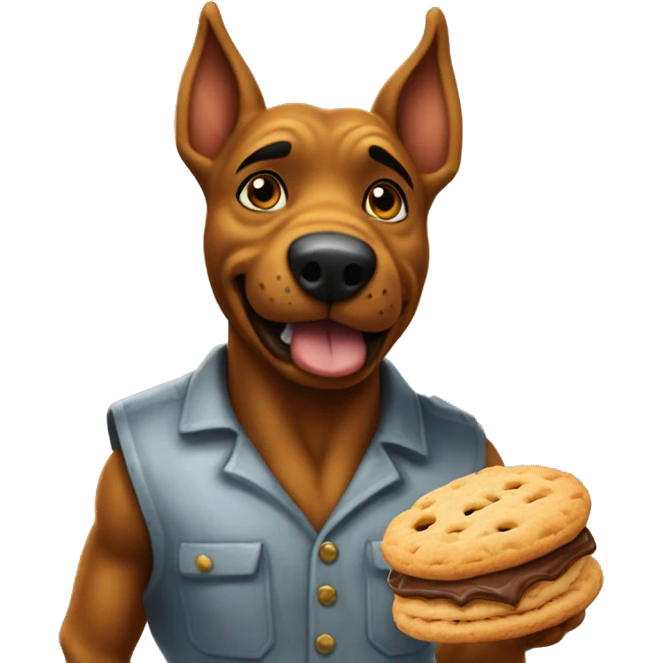 Scrappy doo working taking orders at a biscuitville restraint emoji