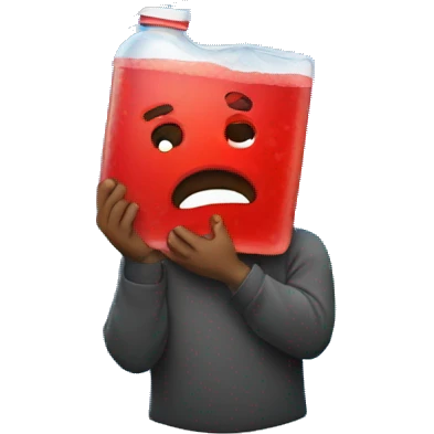 Depressed man holding koolaid emoji