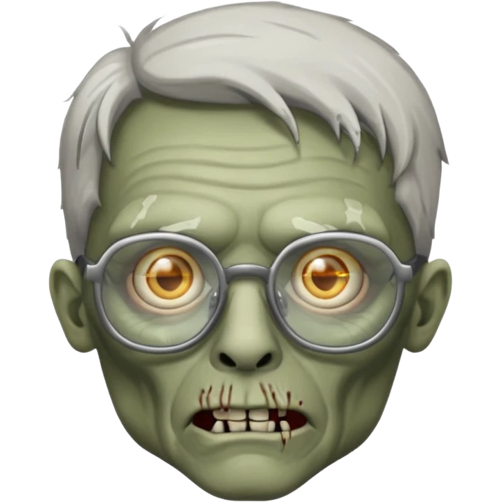 Zombie with big glasses more visible glasses, some difference between zombie and glasses, half body emoji