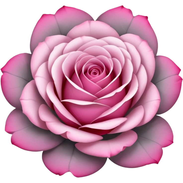 Gradient gray and pink rose emoji