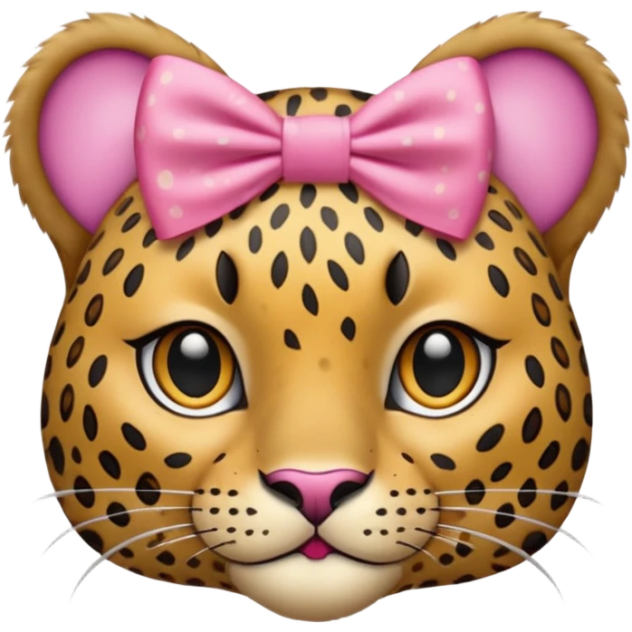 léopard avec une petite boucle rose emoji