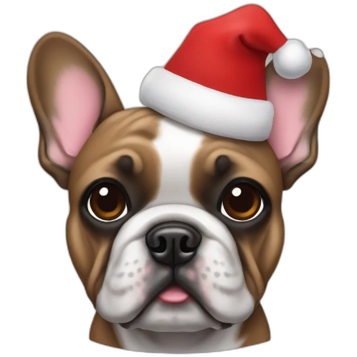 frenchie brindle christmas hat emoji