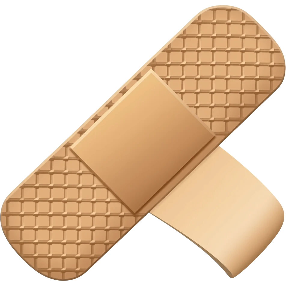 a single beige bandage slightly curved/bend emoji