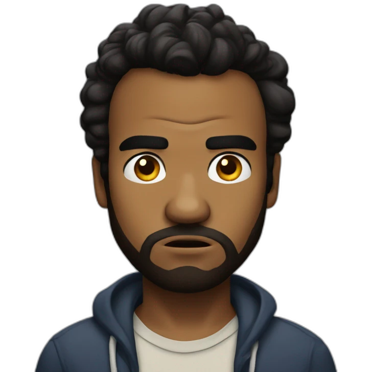 Donald Glover frowning emoji