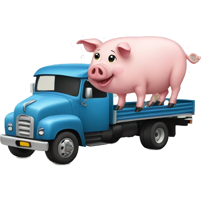 Pig on truck  emoji