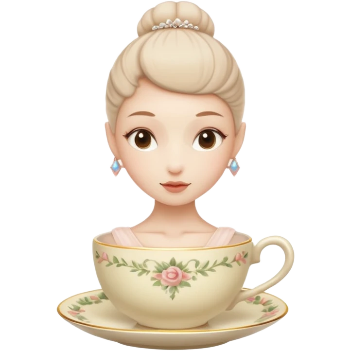 Ballerina con cabeza de taza emoji