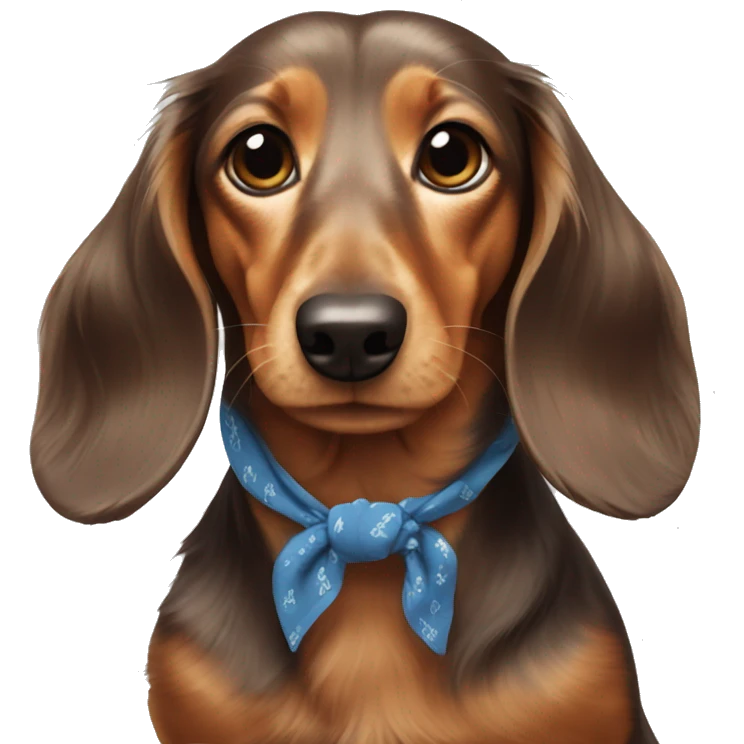Long-haired-dachshund-with-bandana emoji