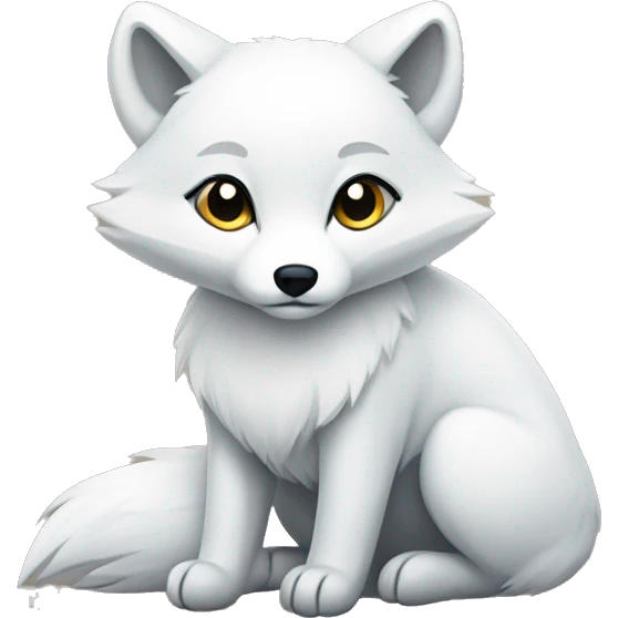 Arctic fox sitting full body emoji