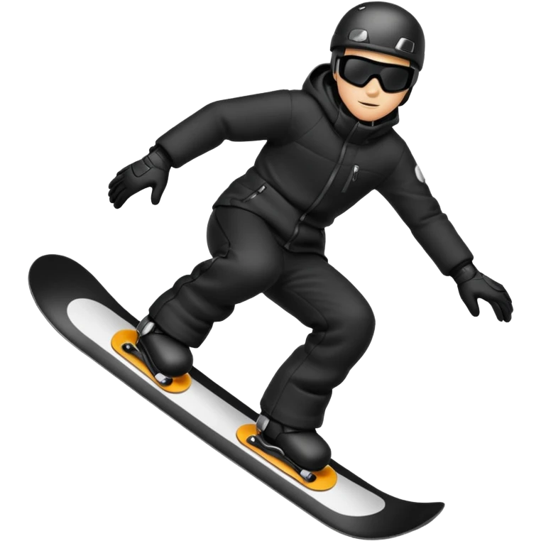 snowboard men in black emoji