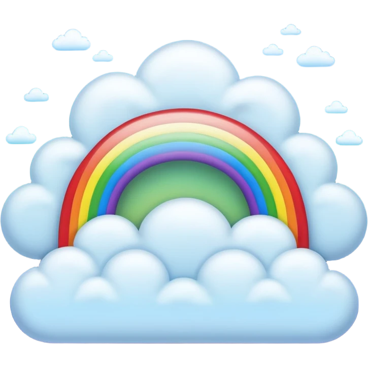 Rainbow with fluffy clouds at the ends  emoji